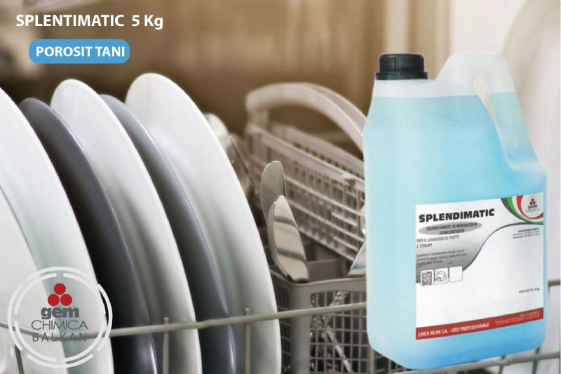 SPLENTIMATIC per pastrim perfekt enesh, Shkelqyes industrial per lavastovilje, Produkt per heqjen e njollave nga lavastovilja, Shkelqyes profesional per industri ushqimore, produkt per tharje dhe shkelqim ne lavastovilje